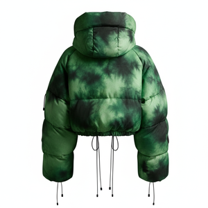 Women Custom Shiny Knitted Breathable Hooded Windproof <b>Waterproof</b> <b>Zipper</b> Winter Puffer Fashion Streetwear OEM/ODM - Product Image 2