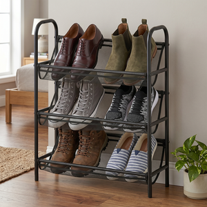 Household <b>Storage</b> Furniture <b>Shoe</b> Rack Tier Metal Best Shelf Ebay Taiwan Manufacturer MIT DIY Housewares Home Entryway 3 Mesh - Product Image 1