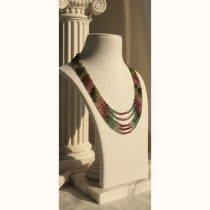 Wholesale Handcrafted 46cm Tourmaline Spectrum Necklace Fine Beaded Gemstone Jewelry From India Natural Tourmaline Strand - Product Image 1