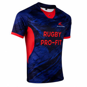 Camiseta de Rugby Sublimada de Manga Corta para Hombre, Cuello en V Ajustado, para Todas las Temporadas, Poliéster y Elastano - Product Image 4