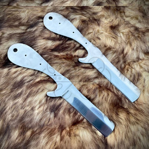 Juego de 2 cuchillas de corte de acero D2 hechas a mano con fundas de cuero - Product Image 4