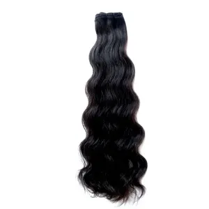 Long Natural Black Body Wave Human Hair Weft 100% Density Double Drawn Remy Silk Base Transparent HD Customizable Size - Product Image 3