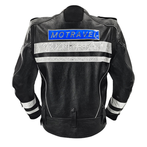 <b>Men's</b> <b>Winter</b> Safari <b>Jacket</b> OEM Service Coated Genuine Leather Stand Collar <b>Waterproof</b> Plain Dyed Denim Standard Pattern - Product Image 4