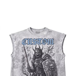 Custom Rhinestone Graphic Printed <b>Tank</b> <b>Top</b> 100% Cotton Jersey <b>Vintage</b> Style Sleeveless T Shirt Unisex Streetwear OEM Wholesale - Product Image 4