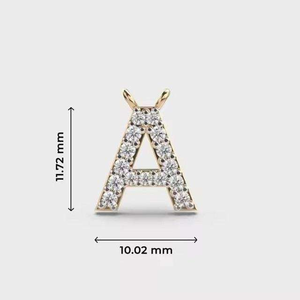 Colgante de Moissanita Letra A, Collar de Oro Rosa con Inicial, Charm de Alfabeto con Incrustaciones, Joyería Personalizada con Nombre, Regalo Hip Hop - Product Image 4