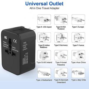 อะแดปเตอร์แปลงไฟแบบพกพาสำหรับเดินทางทั่วโลก พร้อมพอร์ต USB 3 ช่อง และพอร์ต USB-C 2 ช่องในหนึ่งเดียว ดีไซน์กะทัดรัดสำหรับการใช้งานทั่วโลก - Product Image 2