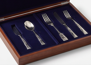 Ensemble de couverts classiques en métal, 4 pièces, couteau, fourchette, passe au lave-vaisselle, pour mariage et usage quotidien. - Product Image 6