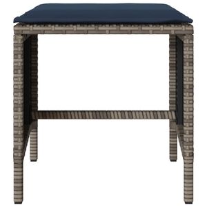 Conjunto de sofás de jardín gris con cojines azul marino - Product Image 6