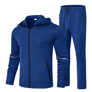 Ensemble de survêtement sportif en molleton pour homme, de haute qualité, pour l'automne, avec sweat à capuche et pantalon de jogging, coupe oversize, deux pièces - Product Image 1
