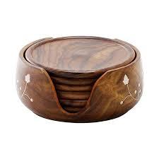 Wooden Handmade Drink Coasters Rustic Wooden Tea Coffee Cup <b>Mats</b> for Dining Table Home <b>Kitchen</b> Office Decor - Product Image 5