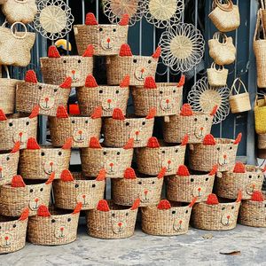 Venta al por mayor hecho a mano Natural Tiny Rattan Doll Tea Cart Unisex Toddler Walker Toy Baby Push Toy para los más pequeños - Product Image 4