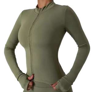 Wholesale Oem Women's Slim Fit Full Zip up Yoga Gym Fitness Long Sleeve Yoga Suit for Woman Gym Wear <b>Workout</b> Zipper <b>Jacket</b> - Product Image 1