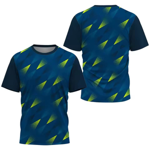 เสื้อยืดคอกลมแขนสั้นสีดำล้วนสำหรับผู้ชาย ทรงปกติ แห้งเร็ว พิมพ์ลายดิจิทัล สไตล์ลำลอง - Product Image 6