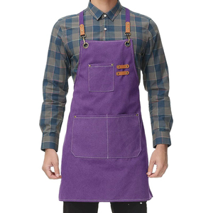 Tablier de barbier en cuir véritable imprimé avec logo personnalisé, avec sangles de travail personnalisées imperméables - Product Image 5