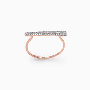 Lab Grown Diamond Pave Bar <b>Ring</b> Modern Minimalist <b>Ring</b> in 10K 14K 18K Gold 925 935 Silver <b>Custom</b> Fine Jewelry - Product Image 2