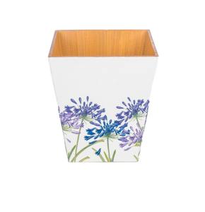 Poubelle en bois blanc design avec motif floral, idéale pour la décoration de chambre et de chambre d'amis, fabriquée à la main en Inde - Product Image 5