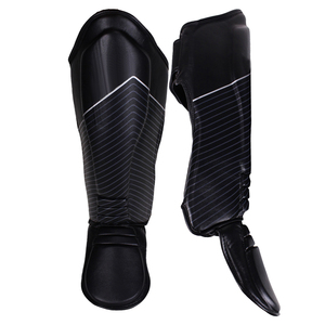 High Quality Custom Lightweight Leather Training Shin Guards Adjustable Seat Lace-Up Closure Muay Thai Boxing MMA Comprehensive - Product Image 5