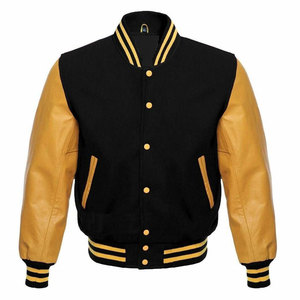OEM Premium Unisex Hooded <b>Waterproof</b> 100% Wool Varsity <b>Jacket</b> High Street Stylish Purple Fleece Gold Leather Sleeves <b>Winter</b> - Product Image 3