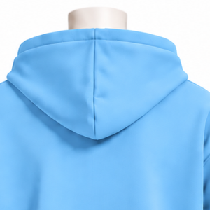Custom <b>Light</b> Blue Mens Full Zip Hoodie Heavyweight Fleece Chenille <b>Letter</b> Applique Oversized Casual Streetwear Sweatshirt - Product Image 4