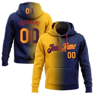 Wholesale Direct Industry New Design Custom Stitched Navy Gold-<b>Red</b> Gradient Fashion Sports Pullover <b>Sweatshirt</b> Hoodie - Product Image 1