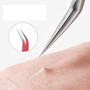 Pinzas Profesionales Rosadas Antiestáticas de Acero Inoxidable para Extensión de Pestañas, Pinzas Rectas para Maquillaje - Product Image 3