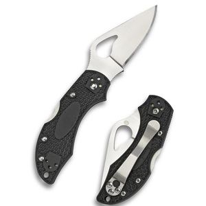 Navaja de bolsillo plegable con mango texturizado negro, hoja de acero inoxidable de filo liso con orificio para el pulgar en forma de lágrima y clip para uso diario. - Product Image 2