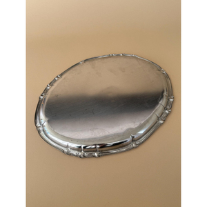 Classic Design Stainless Steel Designer Oval Shaped Dish Brass Border Design Silver Color Finishing Platter and Tray Home Decor - Product Image 4