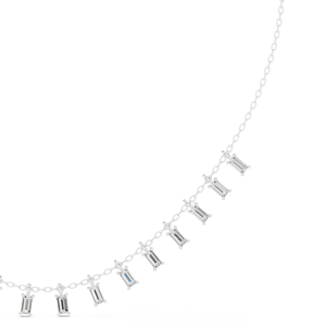 Collar con Colgante de Moissanita en Plata de Ley 925, Cadena con Eslabones, Engaste de Garra, Joyería Elegante para Mujer, Regalo de Compromiso - Product Image 1