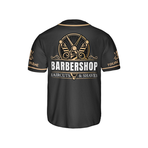 Nouvelle arrivée : T-shirt de travail pour barbier en polyester respirant et écologique, personnalisable avec logo par sublimation, lavable - Product Image 2