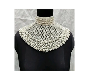 Beaded Amazing White <b>Colour</b> Necklace Top Quality Fashionable Exclusive Design Pearl Beaded Necklace - Product Image 1