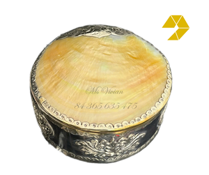 Handmade <b>MOP</b> Shell Jewelry Box Round Organizer Red Velvet Lining Luxury Mother Of Pearl Box for Ring Necklace Metal Craft 2026 - Product Image 1