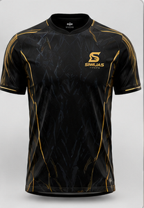 Black Gold Soccer Jersey Short Sleeve Training Shirt Custom Logo <b>Athletic</b> Team Top - Product Image 1