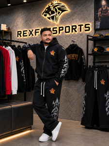 กางเกงจ็อกเกอร์ทรงโอเวอร์ไซส์ Rexfit Sports สไตล์สตรีทแวร์ ชุดวอร์มปักลายพร้อมลายพิมพ์ข้างขา ขายส่งชุดกีฬา - Product Image 4
