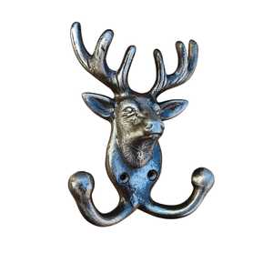 Vintage Cast Iron Stag Head <b>Wall</b> <b>Hook</b> Antique Metal Deer Antler Coat Rack Heavy Duty <b>Wall</b> Mounted Decorative <b>Key</b> Hanger for Home - Product Image 1