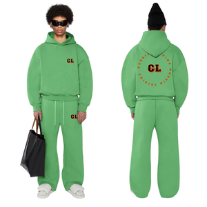 Conjunto de Chándal de Felpa de Algodón Grueso de 500 GSM con Logotipo Personalizado, Unisex, Tallas Grandes, Sudadera con Capucha y Pantalones Deportivos, Ropa Urbana Premium, OEM al por Mayor - Product Image 5