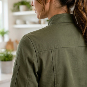 Chaqueta de Chef Moderna con Cuello Mandarín, Corte Regular, Manga Larga, Uniforme Profesional para Restaurante - Product Image 6