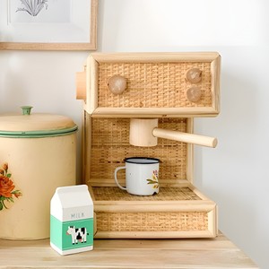 Juguetes de diseño moderno de máquinas de café en miniatura para niños, buen precio, juguete de rol de barista de ratán. - Product Image 3