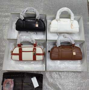 Women Luxury PU Leather <b>Handbag</b> Stylish Padlock Bowling Crossbody Bag Two Straps Polyester Lining Trendy <b>Ladies</b> Travel Tote - Product Image 5