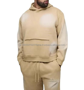 Nouveau survêtement de jogging streetwear hiver 2026, style tendance, design personnalisé pour ensemble sweat à capuche et pantalon de survêtement délavé pour homme - Product Image 6