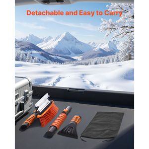 Removedor de Nieve para Auto 3 en 1, Cepillo Giratorio de 180 Grados, Raspador de Hielo, Cepillo para Parabrisas de 34.3 y 42 Pulgadas, Eficaz para el Hielo - Product Image 6