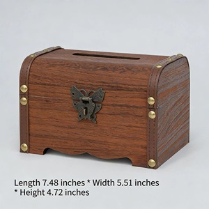 Elegant Wooden Tissue Holder With <b>Box</b> Shape Design Perfect For <b>Vanity</b> Counters And Side Tables Tissue container From India - Product Image 6