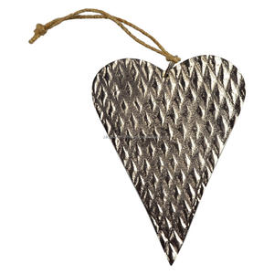 Pendentif en forme de cœur avec finition plaquée et métal solide, décoration d'arbre de noël, Design suspendu - Product Image 6