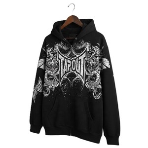 Sudadera con Capucha Negra para Hombre Tapout, con Estampado de Dragón, Diseño Deportivo, Corte Regular, Invierno, Impresión Digital, 100% Algodón - Product Image 1