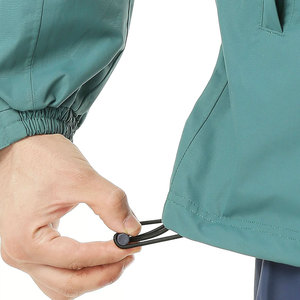 Veste de pluie imperméable à capuche pour homme, style décontracté, avec blocs de couleur, fermeture éclair, vêtement d'extérieur pour l'automne, vert et bleu, coupe classique - Product Image 6