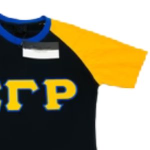 Camiseta con Mangas Sigma Gamma Rho SGRho Azul Premium con Letras Griegas para Mujer, Unisex, Ropa de Hermandad - Product Image 5