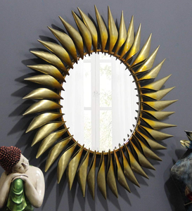 Wall <b>Mirror</b> Iron Art Sun Round Decorative Sunburst <b>Mirror</b> for Living Room Bedroom Entryway Hallway Home Decor Wall Hanging - Product Image 4