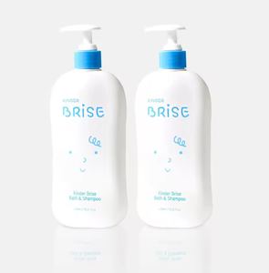 Kinder Brise Bain & Shampoing 450ml Bouteille Pompe Lot de 2 Bio Ultra Doux Hydratant Apaisant pour Bébés 0-6 Mois - Product Image 1