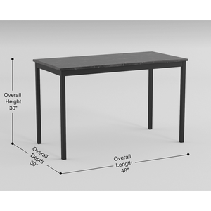 Black Faux Marble <b>Top</b> <b>Dining</b> <b>Table</b> Casual <b>Dining</b> Room Furniture with Metal Frame 1pc - Product Image 4