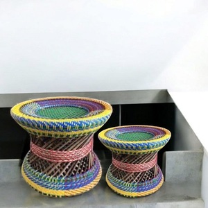 Multifunctional Eco-Friendly Decorative Natural Rope Woven Wood Farmhouse Home <b>Stool</b> <b>Ottoman</b> Space Saving Apartment Living Park - Product Image 1
