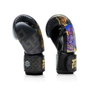 Gants de boxe Fairtex en cuir véritable, entièrement imprimés, sur mesure, de qualité supérieure, avec fermeture auto-agrippante, pour Muay Thai. - Product Image 4